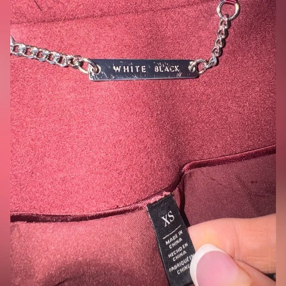 WHBM Elegant Burgundy Coat with Faux Fur REMOVEABLE Collar - Picture 16 of 17